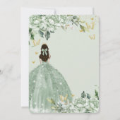 Invitation Chic Sage Green Papillons Floraux Quinceañera (Dos)