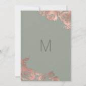 Invitation Chic Sage Green Rose Gold Floral Mariage (Dos)