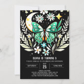 Invitation Chic Sage Papillon Vert Anniversaire (Devant)