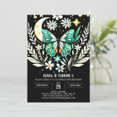 Invitation Chic Sage Papillon Vert Anniversaire (Debout devant)