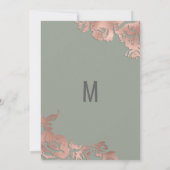Invitation Chic Sage Vert Rose or Fête des mariées Florale  (Dos)