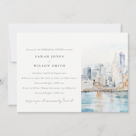 Invitation Chic San Francisco Landscape Rehearsal Dinner (Devant)