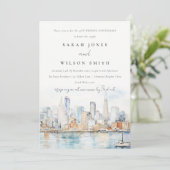 Invitation Chic San Francisco Landscape Wedding Anniversary  (Debout devant)