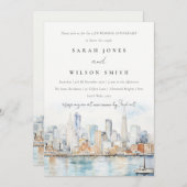 Invitation Chic San Francisco Landscape Wedding Anniversary  (Devant / Derrière)