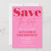 Invitation Chic Save the date Rouge Rose 83e anniversaire (Devant)