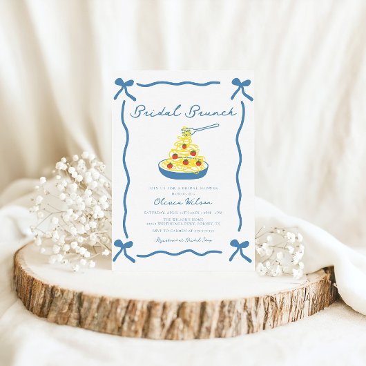 Invitation Chic Scribble Bow Fête des mariées italienne