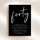 Invitation Chic Script 40e fête d'anniversaire