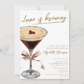 Invitation Chic Script Amour en Ébullition Martini Baby Showe (Devant)