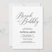 Invitation Chic Script Brunch et Fête des mariées Bubbly (Devant)