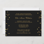 Invitation Chic Script Faux Gold Foil Confetti Graduate Photo (Dos)
