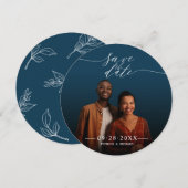 Invitation Chic Script Mariage Enregistrer La Date Photo (Devant / Derrière)