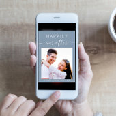 Invitation Chic Script Photo Dusty Mariage bleu