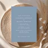 Invitation Chic Script Photo Dusty Mariage bleu