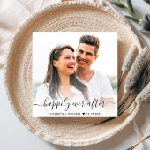 Invitation Chic Script Photo Overlay Cream Mariage