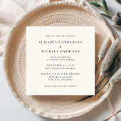 Invitation Chic Script Photo Overlay Cream Mariage