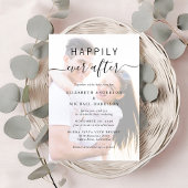 Invitation Chic Script Photo Overlay QR Code Cream Mariage