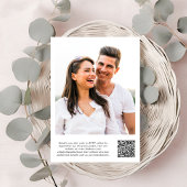 Invitation Chic Script Photo Overlay QR Code Mariage