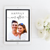 Invitation Chic Script Photo QR Code Tout en un Mariage