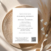 Invitation Chic Script Photo QR Code Tout en un Mariage