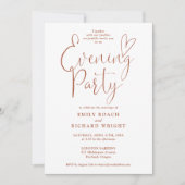 Invitation Chic Script Photo Terracotta Mariage Soirée (Devant)