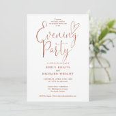 Invitation Chic Script Photo Terracotta Mariage Soirée (Debout devant)