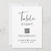 Invitation Chic Script QR Code Mariage Réception Numéro de ta (Devant)