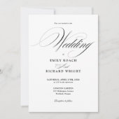 Invitation Chic Script Tout En Un Mariage Noir Et Blanc (Devant)