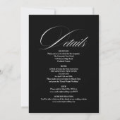 Invitation Chic Script Tout En Un Mariage Noir Et Blanc (Dos)