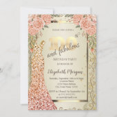 Invitation Chic Sequins robe Rose or 100e anniversaire (Devant)