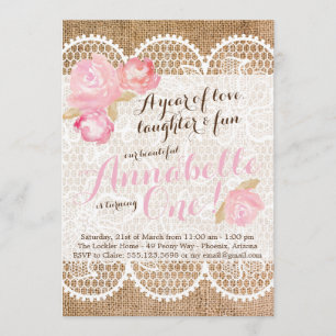 Invitation Chic Shabby, Burlap & Lace