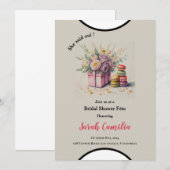 Invitation Chic She Said Oui Macaron Fête des mariées françai (Devant / Derrière)