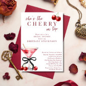 Invitation Chic She's The Cherry On Top Martini Bridal Shower