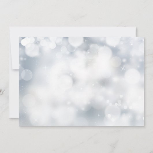 Invitation Chic Silver Bokeh Mariage léger Rsvp (Dos)
