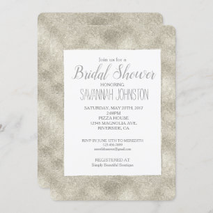 Invitation Chic Silver Glitz douche nuptiale