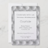Invitation Chic Silver Grey Faux Velvet Anniversaire (Devant)