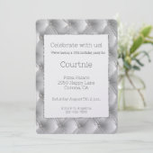 Invitation Chic Silver Grey Faux Velvet Anniversaire (Debout devant)