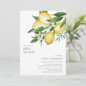 Invitation Chic simple aquarelle Citron Citrus Fête des marié (Debout devant)