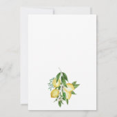 Invitation Chic simple aquarelle Citron Citrus Fête des marié (Dos)