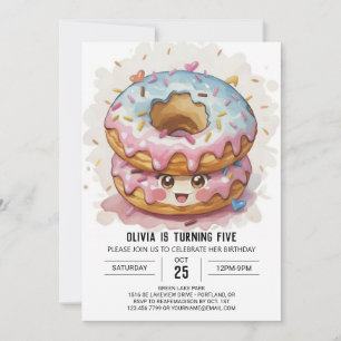 Invitation Chic Simple Donuts Anniversaire