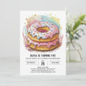 Invitation Chic Simple Donuts Anniversaire (Debout devant)