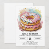 Invitation Chic Simple Donuts Anniversaire (Devant / Derrière)