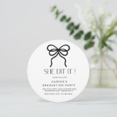 Invitation Chic simple élégant, minimaliste noir et blanc (Debout devant)