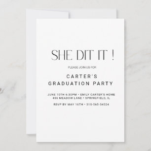 Invitation Chic simple élégant, minimaliste noir et blanc
