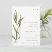 Invitation Chic Simple Eucalyptus Botanical Couples Douche (Debout devant)