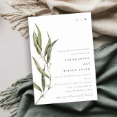 Invitation Chic Simple Eucalyptus Botanical Couples Douche