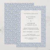 Invitation Chic Simple Japonais Seigaiha Waves Beach Wedding (Devant / Derrière)