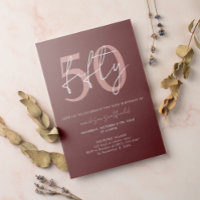 Chic Simple Minimaliste Bourgogne 50e anniversaire