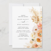 Invitation Chic Simple Peach Blush Cream Mariage en terre cui (Devant)