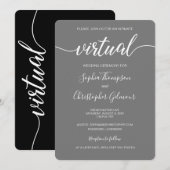 Invitation Chic simple personnalisé VIRTUEL VIRTUEL Mariage g (Devant / Derrière)
