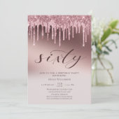 Invitation Chic Sixty Surprise Parties scintillant rose 60e a (Debout devant)